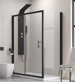 Box doccia 100x70 cm con telaio nero e anta scorrevole KFN5000S - KAMALU