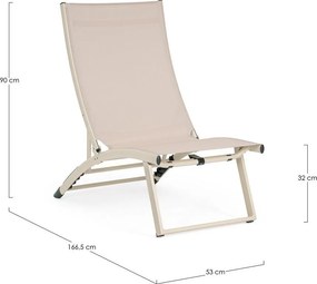Sdraio da giardino beige in metallo regolabile/pieghevole Taylor – Bizzotto