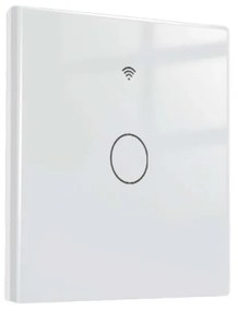 Interruttore Wifi Da Parete 86X86 Pannello Touch 1 Tasto Colore Bianco WiFi + RF 433 Compatibile con Amazon Alexa e Google Home