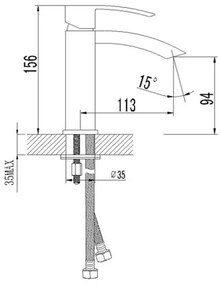 Sapho - Miscelatore per lavabo GINKO 15,6 cm cromo lucido