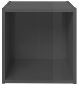 Mobile porta tv 4 pz grigio lucido 37x35x37 cm in truciolato