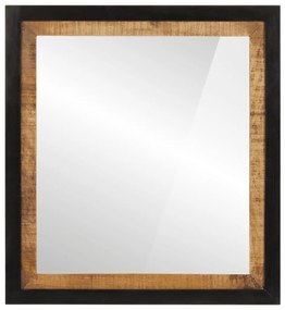 Specchio Da Bagno 55x1x60 Cm İn Vetro E Legno Massello Di Mango /