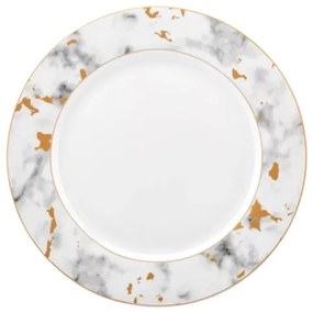 Set da tavola 24 pezzi in porcellana, bianco/grigio