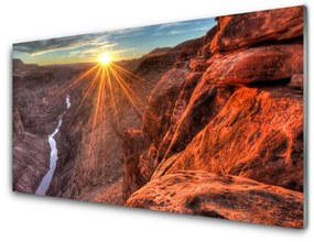 Quadro acrilico Paesaggio del deserto del sole 100x50 cm