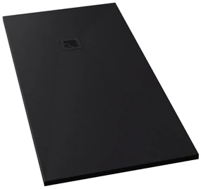 Piatto Doccia 80x140 Effetto Pietra Korzilius "Stone" Nero Opaco