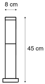 Lampada da esterno a palo in acciaio 45 cm IP44 - Rox con picchetto da terra e pressacavo