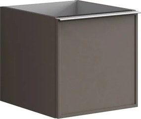 Cassettiera Pixel con 2 cassetti (1 interno) frontale Frame  laccato opaco grigio carbone e maniglia alluminio brillante L.40 H.40 P.45,5 cm.