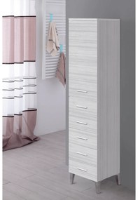 Colonna Portasciugamani a Terra 154 cm Un'Anta Cinque Cassetti Feridras "Stella" Grigio