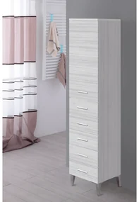 Colonna Portasciugamani a Terra 154 cm Un'Anta Cinque Cassetti Feridras "Stella" Grigio