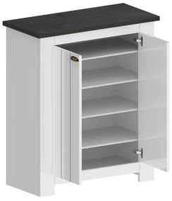 Scarpiera FIGO 2 Ante Battenti - Bianco Report, Stile Country Elegante