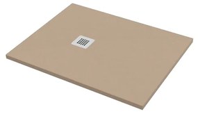 Piatto doccia in Carbonato di calcio Horus L 80 x L 100 x H 2.7 cm opaco effetto pietra
