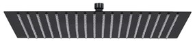 Testa Doccia A Pioggia İn Acciaio Inox 50x50 Cm Quadrata Nera /