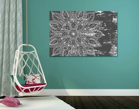 Stampa su tela – Texture Mandala in bianco e nero