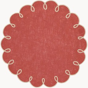 Tovaglietta rotonda con bordo ricamato Lisboa
