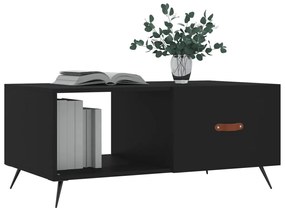 Tavolino da salotto nero 90x50x40 cm in legno multistrato