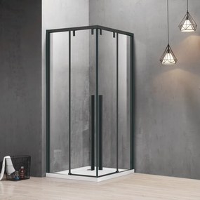 Box doccia 90x100 telaio nero doppio scorrevole vetro 8mm | KSA1000B - KAMALU