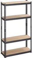 EasyComfort Scaffalatura Industriale a 4 Livelli in MDF e Acciaio con Ripiani Aperti e Regolabili, 81.3x30x152.4 cm