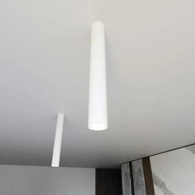 Plafoniera Moderna Faretto Marduk 1 Luce Acciaio Bianco 45 Cm