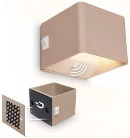 Briloner 3879011 - Applique LED ricaricabile da parete con sensore BORRA LED/1,5 W/5 V, 3600 mAh, beige
