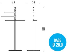 Colombo Planets B9803 Piantana portasciugamani con 2 barre ed un anello cromo