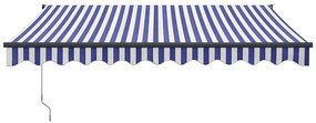 Tenda Sole Automatica Retrattile Blu e Bianca 3,5x2,5 m