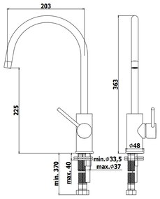 Paffoni Light Lig180 Miscelatore lavello monoforo con canna orientabile cromo