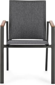 Sedia Da Esterno In Alluminio E Textilene Con Braccioli Cameron Antracite Bizzotto