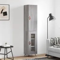 Credenza Grigio Sonoma 34,5x34x180 cm in Legno Multistratocod mxl 102017