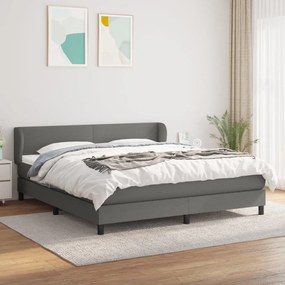 Giroletto A Molle Con Materasso Grigio Scuro 160x200 Cm Tessuto /