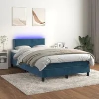 Letto a Molle con Materasso e LED Blu Scuro 120x200cm 3134337