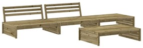 Set divani da giardino 4pz con cuscini legno impregnato di pino