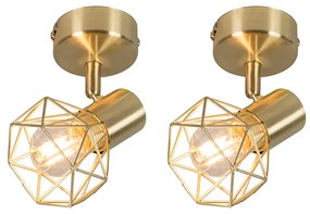 Set di 2 faretti Art Déco orientabili e inclinabili in ottone - Mosh