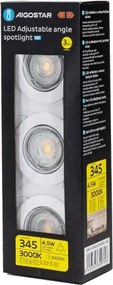 Aigostar - Set da 3 faretti LED da incasso 1xGU10/4,5W/230V 3000K bianco