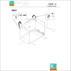 Kamalu - mobile bagno sospeso 100cm design ultramoderno form-100