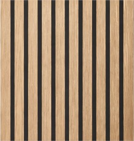 Set 12 Pannelli Decorativi 60x60 cm Motivo a Doghe in MDF e Feltro PET Rivestimento Murale Fonoassorbente Rovere...