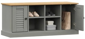 Panca porta scarpe vigo 106x35x40 cm legno massello pino grigio