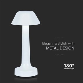 V-Tac Lampada LED da Tavolo 1W USB-C Touch Dimmerabile Bianca