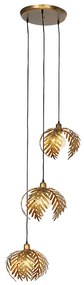 Lampada a sospensione vintage oro rotonda 3 luci - Botanica