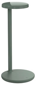 Flos Oblique Qi Lampada Da Tavolo h.35 cm professionale a luce diretta con base ricarica Wireless Salvia Lucido