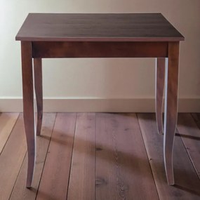 Tavolo fisso in legno con gamba a sciabola RISTORANTE misura 80x80 NOCE