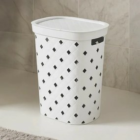 Portabiancheria bianco 55 litri in plastica resistente – Fiber