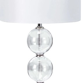 Lampada Da Scrivania Classico Bliss Acciaio Cromo Vetro Bianco 1 Luce E27