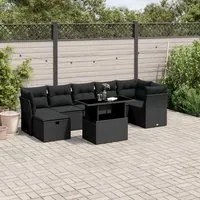 Set Divani da Giardino con Cuscini 8 pz Nero in Polyrattan 3274665