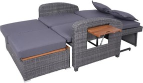 Divano da giardino in rattan grigio Bari - Garden Pleasure