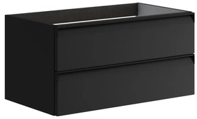 Mobile da bagno sotto lavabo Fusion antracite laccato opaco L 79.5 x H 40 x P 45.5 cm 2 cassetti, lavabo non incluso