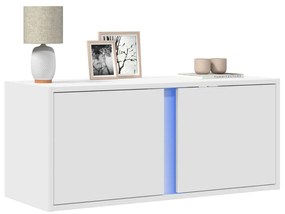 Mobile Tv A Parete Con Luci Led Bianco 80x31x35 Cm /