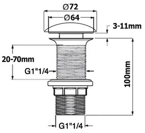 Isvea - Piletta per lavabo Ø 7,2 cm nero opaco