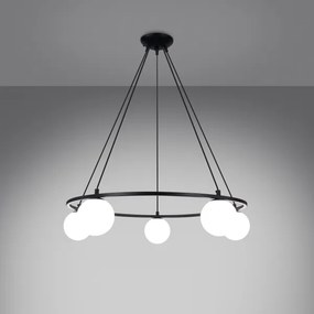 Sollux SL.1214 - Lampadario a sospensione con filo YOLI 5xG9/8W/230V nero