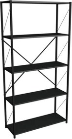 Libreria 5 Ripiani Stile Industrial 88x34x180 Jacob Antracite