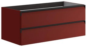 Mobile da bagno sotto lavabo Fusion bordeaux laccato opaco L 99.5 x H 40 x P 45.5 cm 2 cassetti, lavabo non incluso